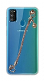 Samsung Galaxy M30S Rose Gold Zincirli Kılıf