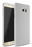 Samsung Galaxy Note 5 Tam Kenar Koruma Silver Rubber Kılıf