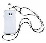 Samsung Galaxy Note 5 Çizgili Askılı Şeffaf Silikon Kılıf