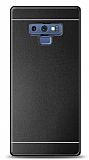 Samsung Galaxy Note 9 Metal Siyah Şeritli Rubber Kılıf