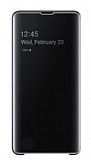 Samsung Galaxy S10 Orjinal Clear View Uyku Modlu Siyah Kılıf