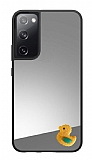 Samsung Galaxy S20 FE Sarı Ördek Figürlü Aynalı Silver Rubber Kılıf