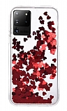 Samsung Galaxy S20 Ultra Sulu Simli Kalpli Kırmızı Silikon Kılıf