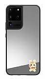 Samsung Galaxy S20 Ultra Papyonlu Tavan Figrl Aynal Silver Rubber Klf