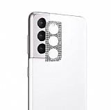 Samsung Galaxy S21 FE 5G Taşlı Silver Kamera Lensi Koruyucu