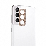 Samsung Galaxy S21 Plus Taşlı Rose Gold Kamera Lensi Koruyucu