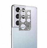 Samsung Galaxy S21 Ultra Taşlı Silver Kamera Lensi Koruyucu
