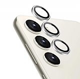 Samsung Galaxy S23 FE Metal Silver Kamera Lens Koruyucu