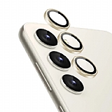 Samsung Galaxy S23 Plus Krem Metal Kamera Lens Koruyucu