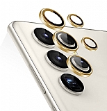 Samsung Galaxy S23 Ultra Gold Metal Kamera Lens Koruyucu