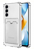 Samsung Galaxy S24 Kartlıklı Kamera Korumalı Şeffaf Rubber Kılıf