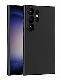 Samsung Galaxy S24 Ultra Kamera Korumalı Mat Siyah Silikon Kılıf