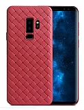Samsung Galaxy S9 Hasır Desenli Kırmızı Silikon Kılıf