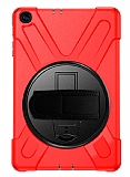 Samsung Galaxy Tab S6 Lite Standlı Ultra Koruma Kırmızı Kılıf