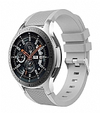 Samsung Galaxy Watch 3 45 mm Çizgili Silikon Gri Kordon