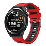 Samsung Galaxy Watch 46 mm Kırmızı-Siyah Silikon Kordon
