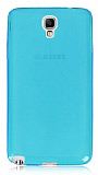 Samsung N7500 Galaxy Note 3 Neo Ultra İnce Şeffaf Mavi Silikon Kılıf