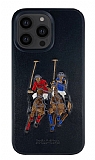 Santa Barbara Jockey Polo Racquet Club iPhone 13 Pro Max Siyah Deri Kılıf