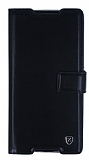 Kar Deluxe Sony Xperia Z5 Premium Cüzdanlı Yan Kapaklı Siyah Deri Kılıf