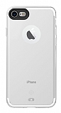 Totu Design iPhone 7 Kamera Korumalı Buzlu Beyaz Silikon Kılıf