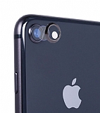 Totu Design iPhone 7 / 8 Siyah Metal Kamera Koruma Yüzüğü ve Camı