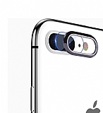 Totu Design iPhone 7 Plus / 8 Plus Siyah Metal Kamera Koruma Yüzüğü ve Camı