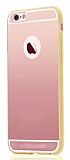 Totu Design Crystal Soft iPhone 6 / 6S Sarı Silikon Kenarlı Ultra İnce Şeffaf Rubber Kılıf