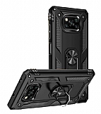 Eiroo Magnet Ring Xiaomi Poco X3 Ultra Koruma Siyah Klf