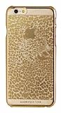 Viva Madrid iPhone 6 / 6S Leopar Gold Şeffaf Rubber Kılıf
