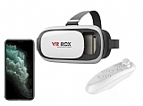 VR BOX iPhone 11 Pro Bluetooth Kontrol Kumandalı 3D Sanal Gerçeklik Gözlüğü