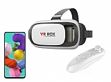 VR BOX Samsung Galaxy A51 Bluetooth Kontrol Kumandalı 3D Sanal Gerçeklik Gözlüğü