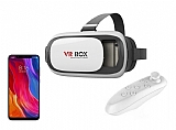 VR BOX Xiaomi Mi 8 Bluetooth Kontrol Kumandalı 3D Sanal Gerçeklik Gözlüğü