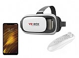 VR BOX Xiaomi Pocophone F1 Bluetooth Kontrol Kumandalı 3D Sanal Gerçeklik Gözlüğü