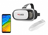 VR BOX Xiaomi Redmi 5 Plus Bluetooth Kontrol Kumandalı 3D Sanal Gerçeklik Gözlüğü