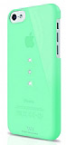 White Diamonds iPhone 5C Trinity Taşlı Su Yeşili Rubber Kılıf