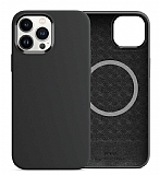 Wiwu iPhone 13 Pro Magsafe Özellikli Manyetik Siyah Silikon Kılıf