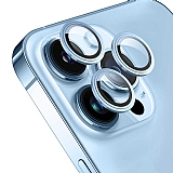 Wiwu iPhone 13 Pro Mavi Metal Kamera Lens Koruyucu