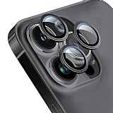 Wiwu iPhone 13 Pro Max Siyah Metal Kamera Lens Koruyucu