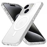 X-Level Ice Crystal iPhone 15 MagSafe Özellikli Şeffaf Silikon Kılıf