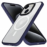 X-Level Ice Crystal iPhone 15 MagSafe Özellikli Lacivert Silikon Kılıf