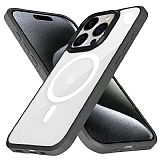 X-Level Ice Crystal iPhone 15 Pro MagSafe Özellikli Gri Silikon Kılıf
