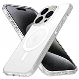 X-Level Ice Crystal iPhone 15 Pro Max MagSafe Özellikli Şeffaf Silikon Kılıf