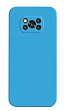 Xiaomi Poco X3 Kamera Korumalı Mavi Silikon Kılıf