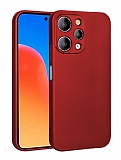 Xiaomi Redmi 12 Kamera Korumalı Mat Kırmızı Silikon Kılıf