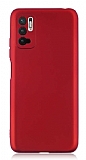 Xiaomi Redmi Note 10 5G Kamera Korumal Mat Krmz Silikon Klf