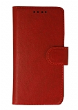 Realme C25 Cüzdanlı Kapaklı Kırmızı Deri Kılıf
