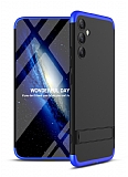 Zore GKK Ays Samsung Galaxy A34 360 Derece Koruma Siyah-Mavi Rubber Kılıf