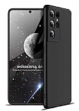 Zore GKK Ays Samsung Galaxy S21 Ultra 360 Derece Koruma Siyah Rubber Klf