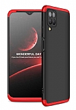 Zore GKK Ays Samsung Galaxy M12 360 Derece Koruma Siyah-Kırmızı Rubber Kılıf