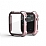 Apple Watch 7 Gard Pembe Silikon Klf ve Ekran Koruyucu (45 mm)